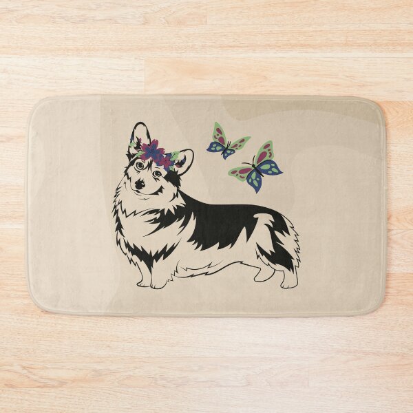 Item preview, Welsh Corgi Pembroke with Flower and Butterfly designed and sold by SeasonalDogs.