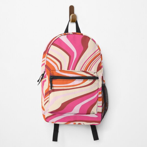 Item preview, Pink and orange retro swirl pattern designed and sold by ReneMagritteArt.