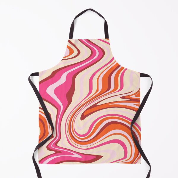 Item preview, Pink and orange retro swirl pattern designed and sold by ReneMagritteArt.