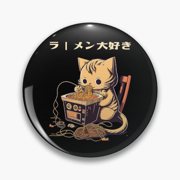 Item preview, Cat Eating Ramen designed and sold by RockBeeDesigns.