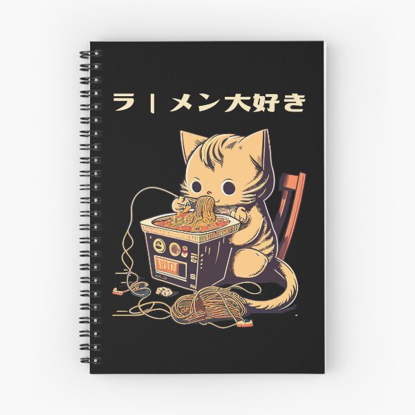 Item preview, Cat Eating Ramen designed and sold by RockBeeDesigns.