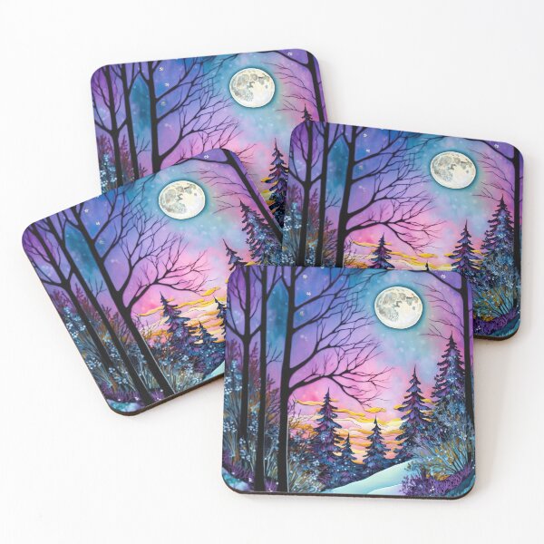 Item preview, Colorful psychedelic winter wonderland with vibrant fluorescent colors designed and sold by UmagineArts.