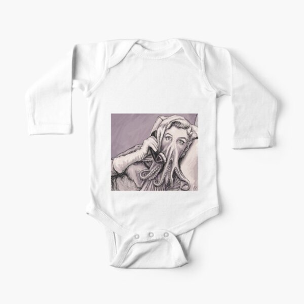 Phone Call of Cthulyn Long Sleeve Baby One-Piece