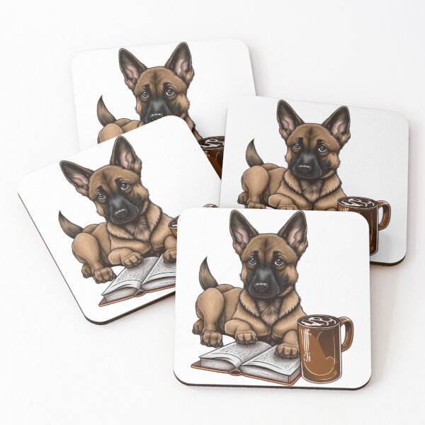 Item preview, Malinois Munchkin: A Cozy Coffee and Book Break with a Belgian Malinois Puppy designed and sold by Deborah Regan.