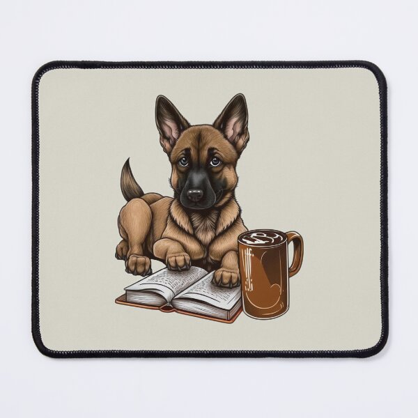 Item preview, Malinois Munchkin: A Cozy Coffee and Book Break with a Belgian Malinois Puppy designed and sold by Deborah Regan.
