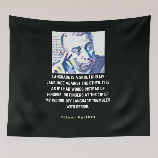 Item preview, Roland Barthes portrait and quote: Language is a skin designed and sold by artbleed.
