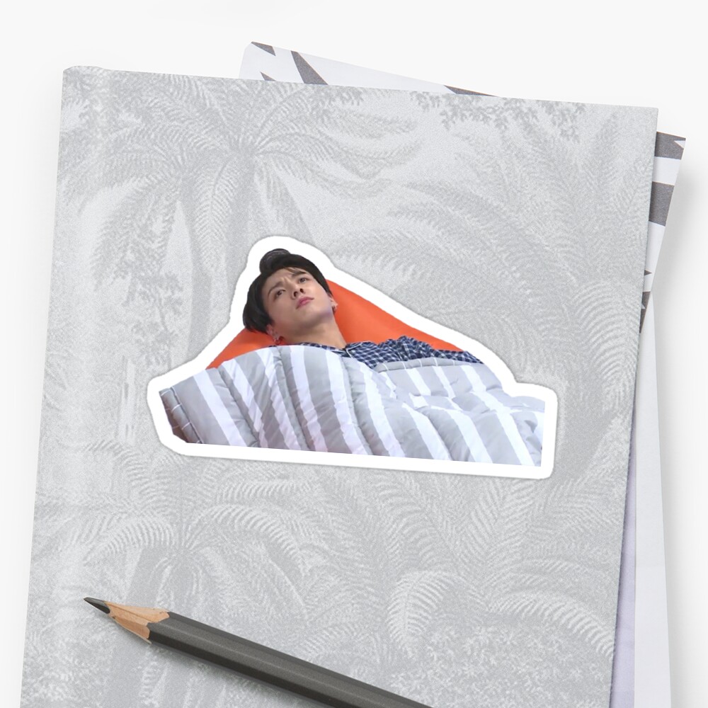 BTS JUNGKOOK TIRED MEME 2 Stickers By Lyshoseok Redbubble