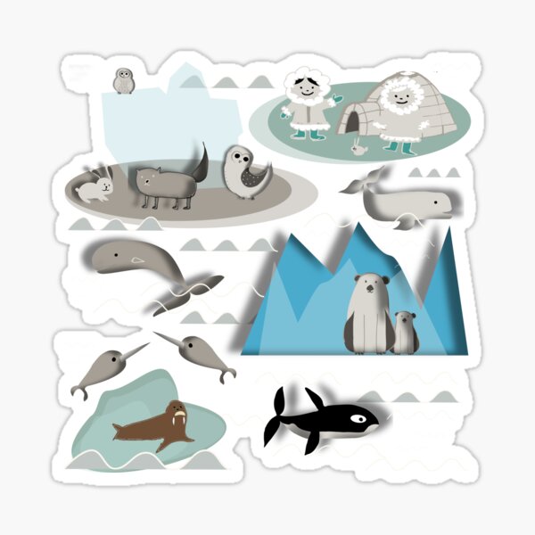 Item preview, arctic animals teal designed and sold by susycosta.