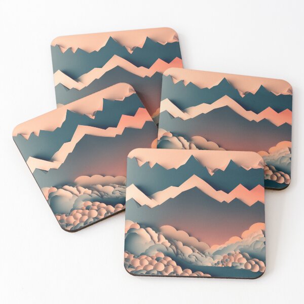Item preview, Towering Mountains in Paper art style designed and sold by FormFinder.