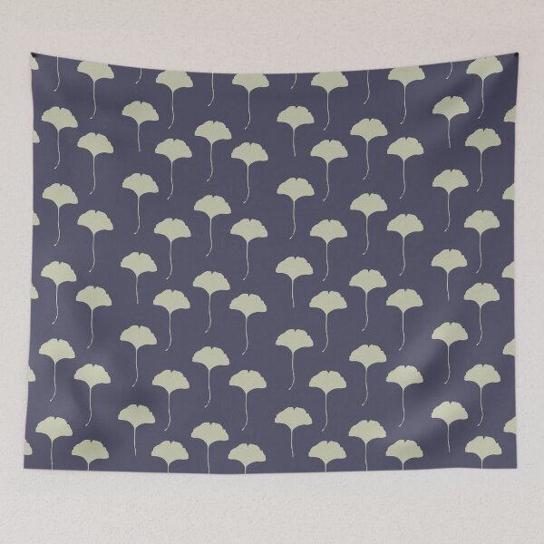 Artikelvorschau, Ginkgo-Blätter-Muster in Creme und Malve entworfen und verkauft von BirdsNatureArt.