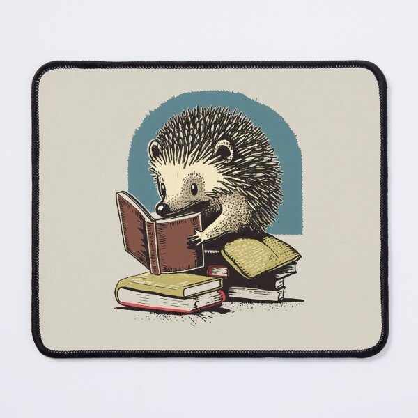 Item preview, The Bookworm Hedgehog designed and sold by ReverieBoutique.