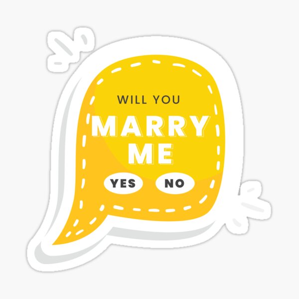 will you marry me Sticker