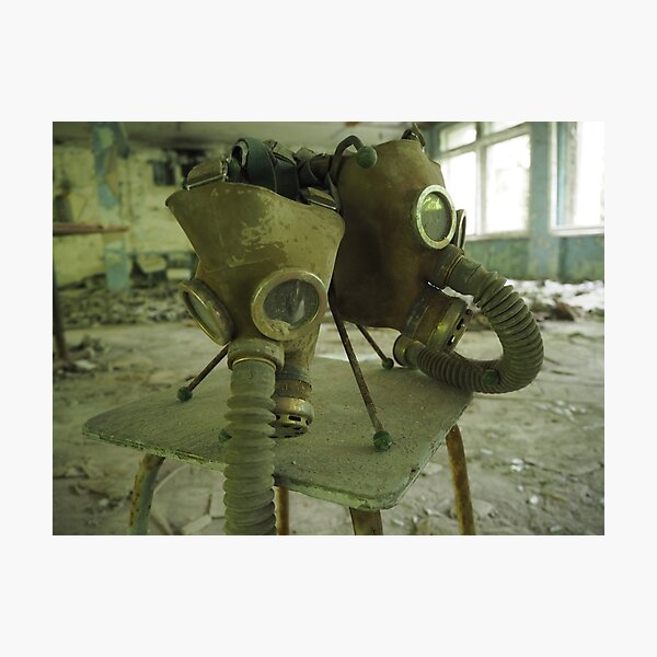 Gaskmask room in a kindergarten in Chernobyl Photographic Print