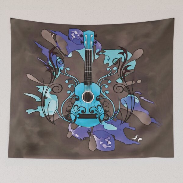 Item preview, Ukulele with splashes of color and embellishments designed and sold by piesdesignart.
