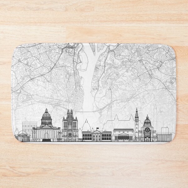 Item preview, Washington DC Map Skyline BW Line by LandSartprints designed and sold by LandSartprints.