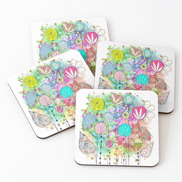 Item preview, Sunrise Shenanigans Funky Abstract Flowers designed and sold by FeralLaFemme.