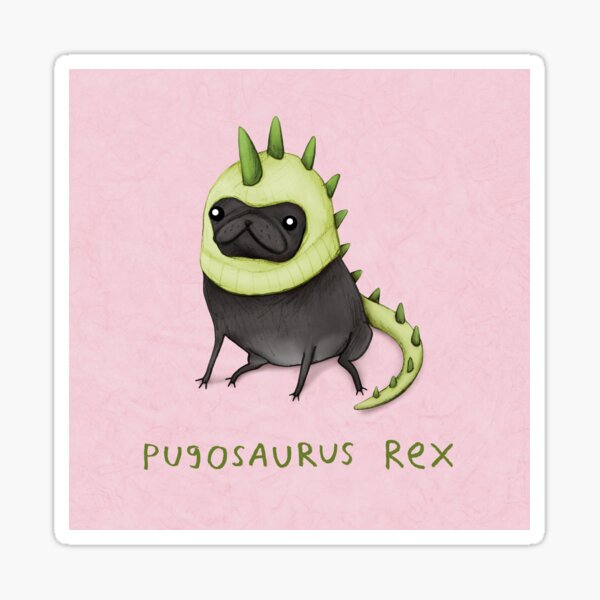 Pugosaurus Rex Sticker
