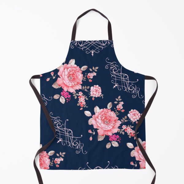 Item preview, Flores rosas con un marco de fondo azul oscuro designed and sold by TenderSoar.