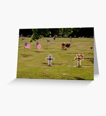 Memorial Flags 2 Greeting Card