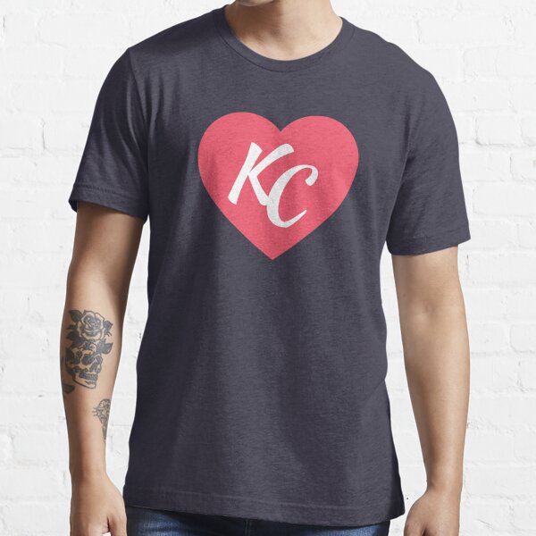  Heart KC Kansas City Blue & White Heart Kansas City Local T- Shirt : Sports & Outdoors