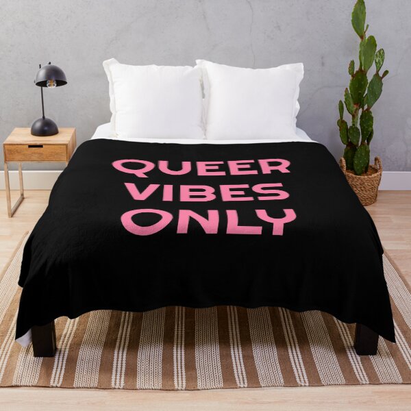Item preview, Queer Vibes Only pink text designed and sold by Inspirationmotivation.