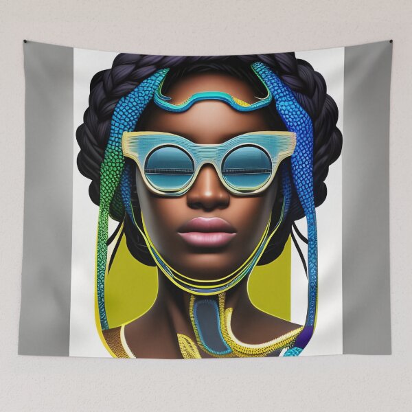 Item preview, Melanin Style Pop Art- Blue Sunglasses designed and sold by NoirCultureC-2.