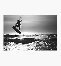 Silhouette of Kite Surfer Photographic Print