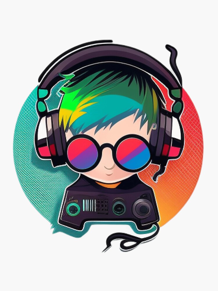 NEON HEADPHONES  Sticker for Sale by WOOGSTOWN