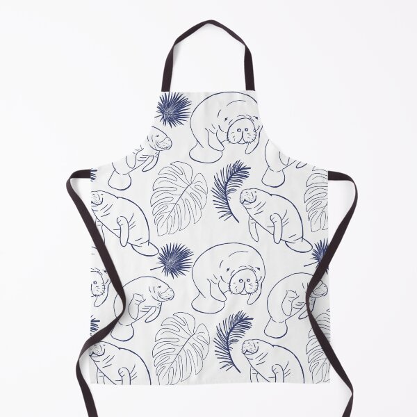 Item preview, Manatee Monstera in Navy Blue and White designed and sold by BissyCollective.