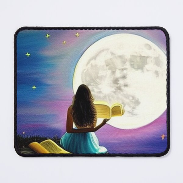 Item preview, A lady reading by full moon designed and sold by IviBlack.