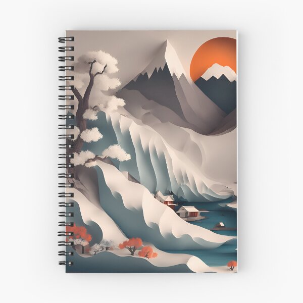 Item preview, Winter Mountain Village in Paper art style designed and sold by FormFinder.