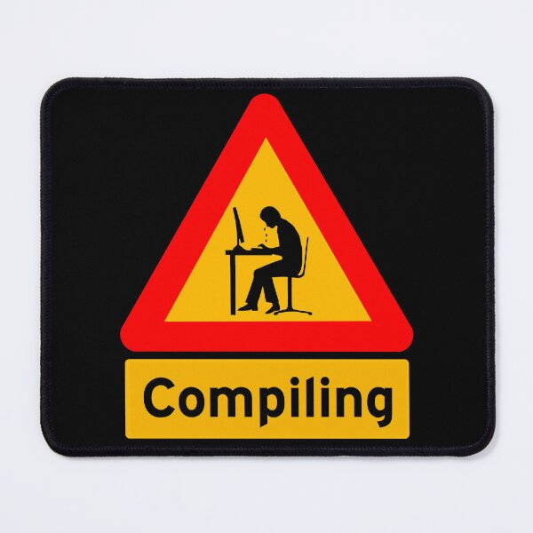 Item preview, 'Compiling' Computer Man Crying - Funny Road Sign Design designed and sold by Ridiculam Toga.