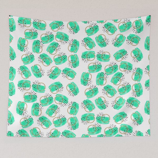 Item preview, Abstract Black Teal and Faux Gold Brushstrokes designed and sold by Blkstrawberry.