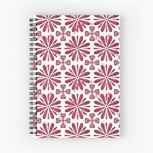 Item preview, Floral ornaments in watercolor colors in a used vintage look viva magenta designed and sold by Katj-A-Studio.