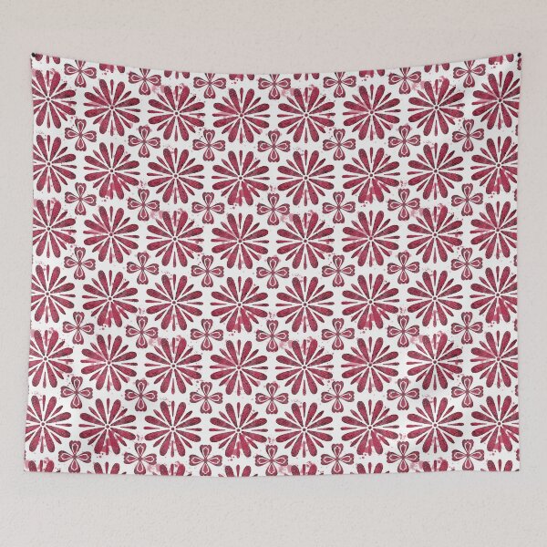 Item preview, Floral ornaments in watercolor colors in a used vintage look viva magenta designed and sold by Katj-A-Studio.