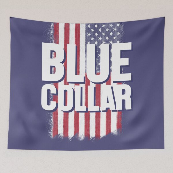 Item preview, Blue Collar over US Flag designed and sold by thelazypigeon.