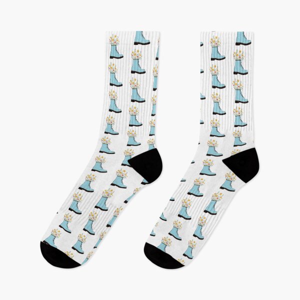 Item preview, Light blue Doc Martens with flowers designed and sold by Hinke van Gorsel.