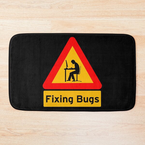Item preview, 'Fixing Bugs' Computer Man Crying - Funny Road Sign Design designed and sold by Ridiculam Toga.