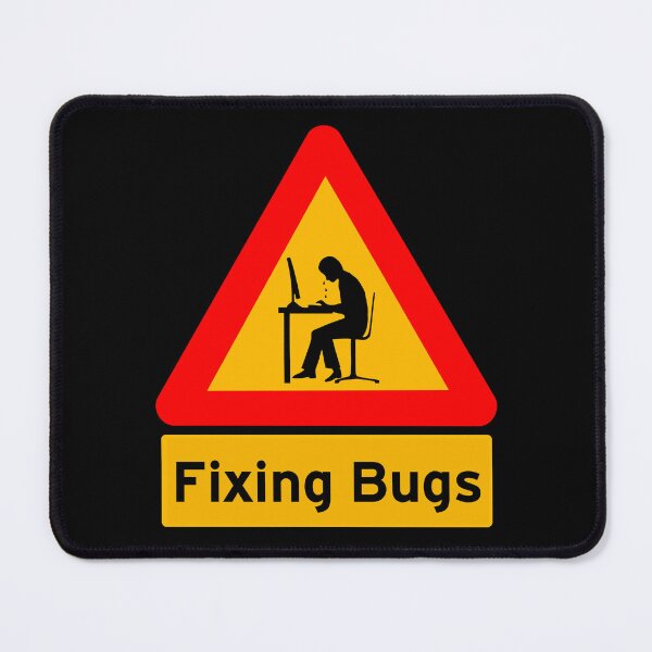 Item preview, 'Fixing Bugs' Computer Man Crying - Funny Road Sign Design designed and sold by Ridiculam Toga.