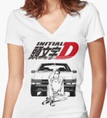 Initial D Women's Fitted V-Neck T-Shirt