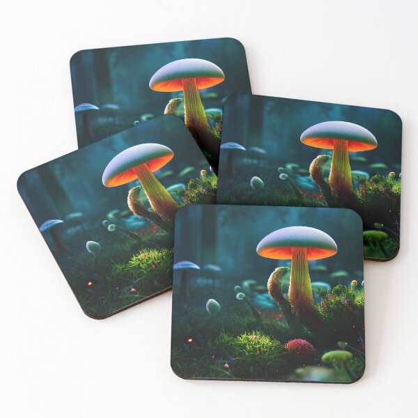 Item preview, Magic Mushrooms in the forest designed and sold by WildMountainArt.