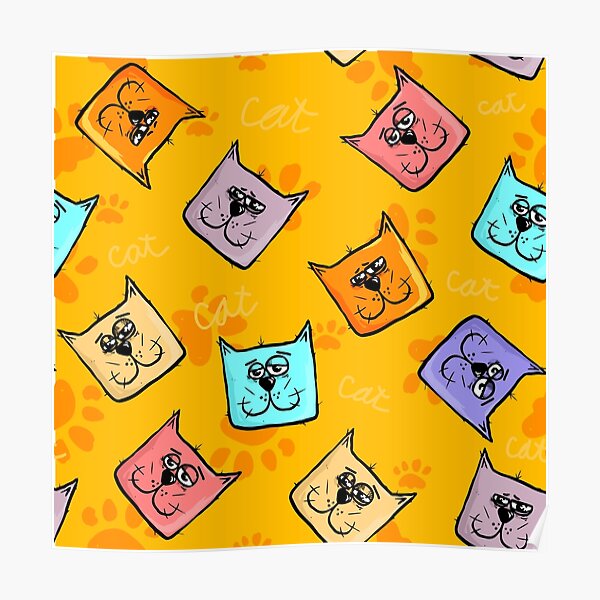 trending cat cartoon Poster