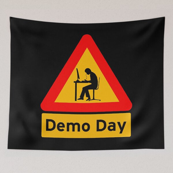 Item preview, 'Agile Demo Day' Computer Man Crying - Funny Road Sign Design designed and sold by Ridiculam Toga.