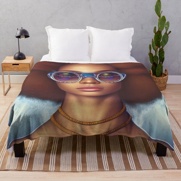 Aperçu de l'œuvre Afro Pop Art de belle femme noire avec des lunettes à la mode créée et vendue par NoirCultureC-2.