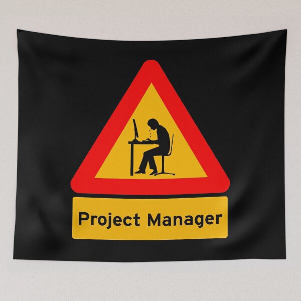 Item preview, 'Project Manager' Computer Man Crying - Funny Road Sign Design designed and sold by Ridiculam Toga.