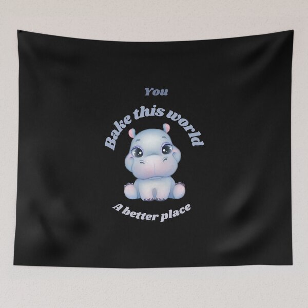 Item preview, You bake the world a better place with cute hippo  designed and sold by Speckledfrog.