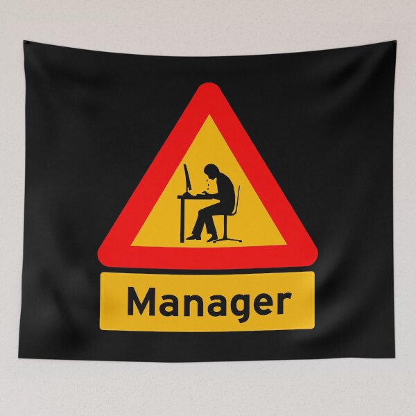 Item preview, 'Manager' Computer Man Crying - Funny Road Sign Design designed and sold by Ridiculam Toga.