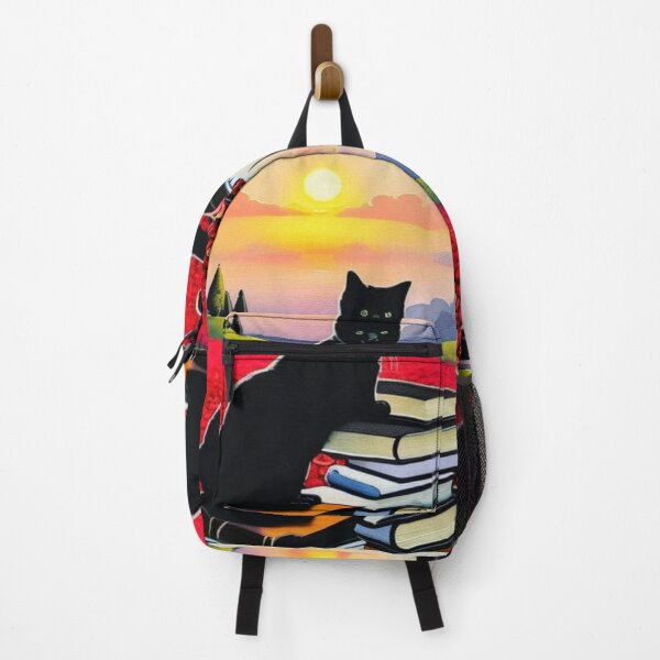 Item preview, Cute cat with books and sunset designed and sold by IviBlack.