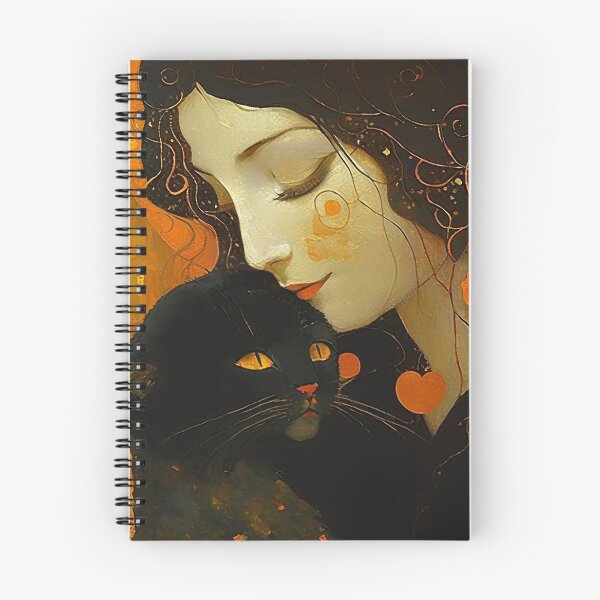 Item preview, Black Cat - The Kiss - Gustav Klimt remake - for cat lovers, for Klimt lovers designed and sold by EmeraldeaArt.