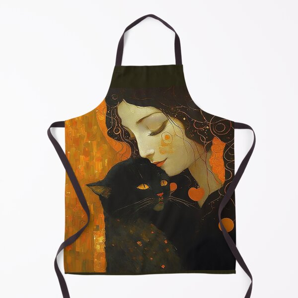 Item preview, Black Cat - The Kiss - Gustav Klimt remake - for cat lovers, for Klimt lovers designed and sold by EmeraldeaArt.